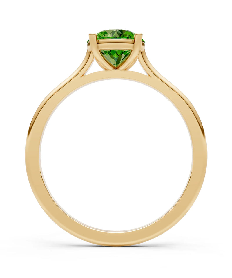 Round Cut Gemstone Solitaire Gold Ring