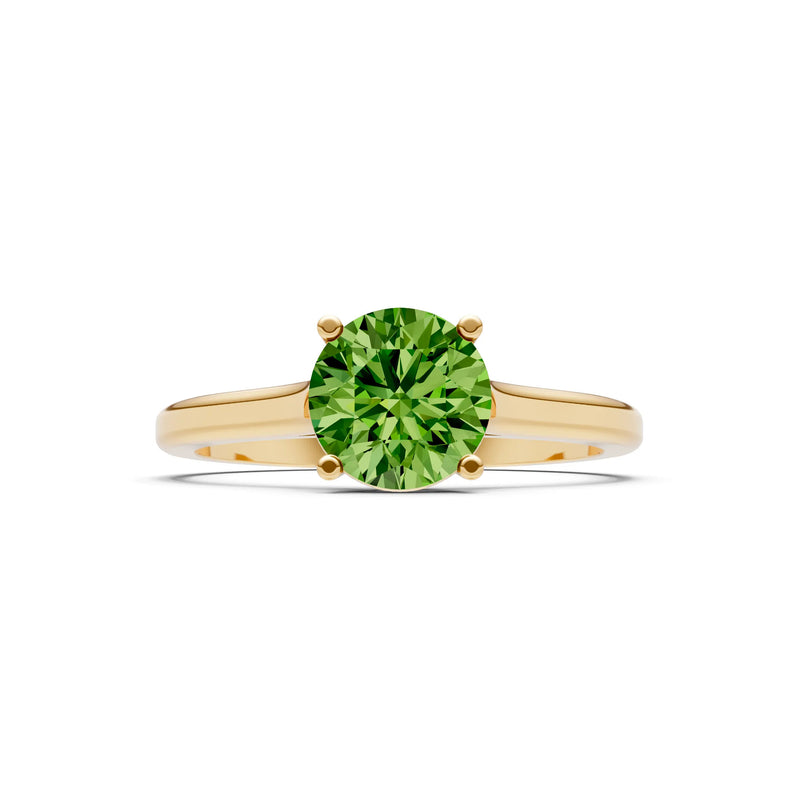 Round Cut Gemstone Solitaire Gold Ring