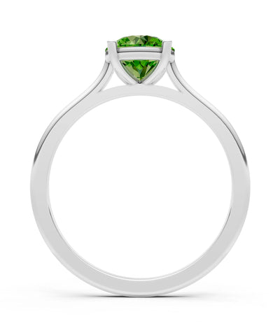 Round Cut Gemstone Solitaire Gold Ring