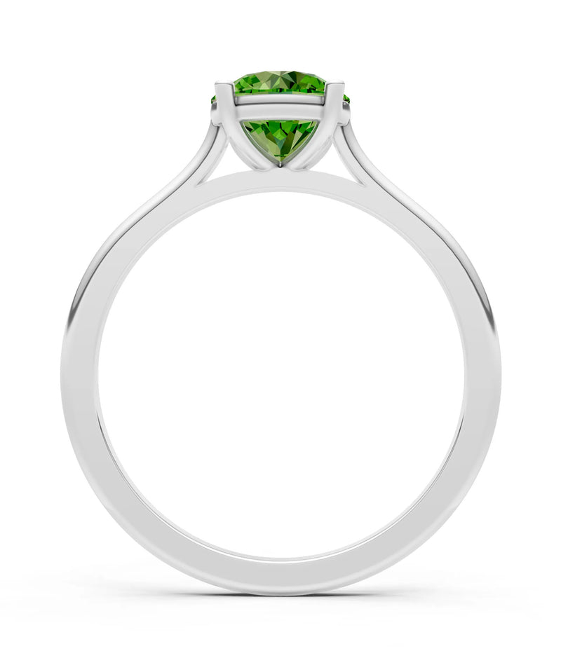 Round Cut Gemstone Solitaire Gold Ring