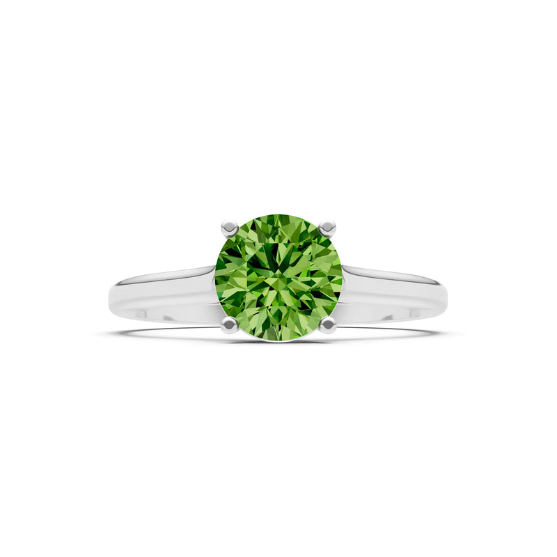 Round Cut Gemstone Solitaire Gold Ring