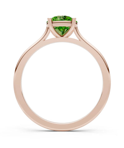Round Cut Gemstone Solitaire Gold Ring