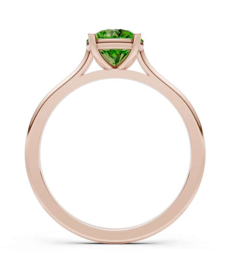 Round Cut Gemstone Solitaire Gold Ring
