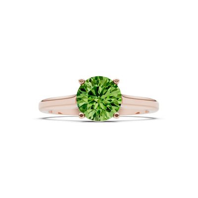 Round Cut Gemstone Solitaire Gold Ring