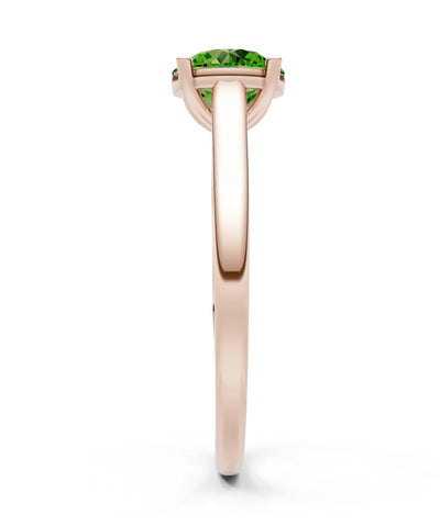 Round Cut Gemstone Solitaire Gold Ring