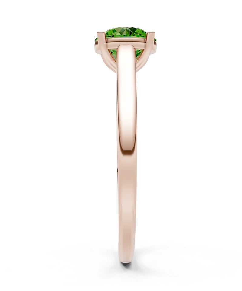 Round Cut Gemstone Solitaire Gold Ring