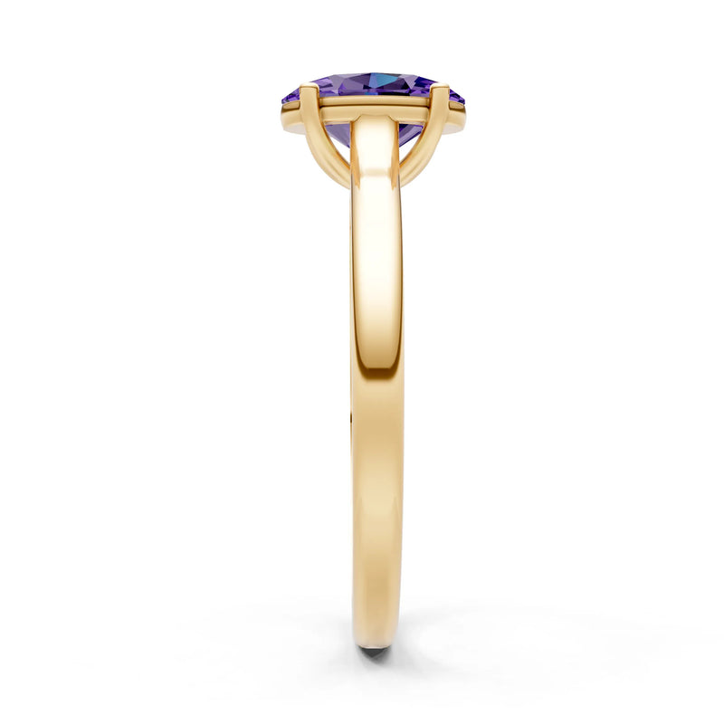 Amethyst Oval 8x6mm Normal Gold Quality 4 Prong Solitaire 8x6 mm Oval Shape Engagement Ring Cathedral Setting