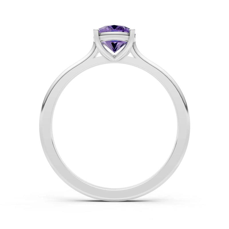 Amethyst Oval 8x6mm Normal Gold Quality 4 Prong Solitaire 8x6 mm Oval Shape Engagement Ring Cathedral Setting