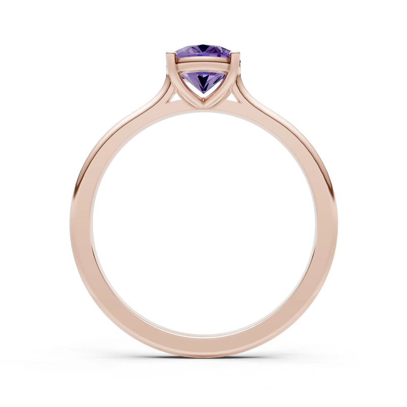 Amethyst Oval 8x6mm Normal Gold Quality 4 Prong Solitaire 8x6 mm Oval Shape Engagement Ring Cathedral Setting