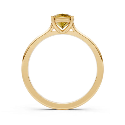 Citrine Oval 8x6mm Normal Gold Quality 4 Prong Solitaire 8x6 mm Oval Shape Engagement Ring Cathedral Setting