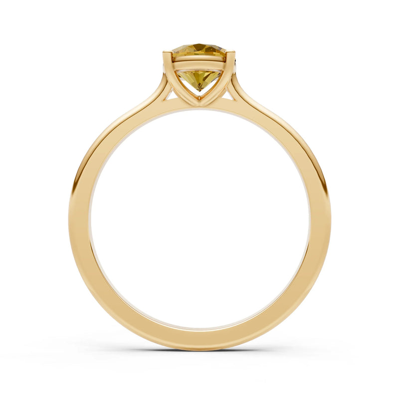 Citrine Oval 8x6mm Normal Gold Quality 4 Prong Solitaire 8x6 mm Oval Shape Engagement Ring Cathedral Setting