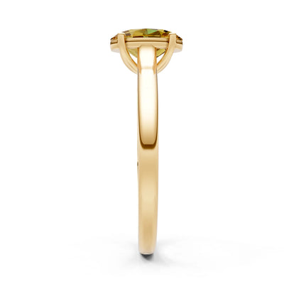 Citrine Oval 8x6mm Normal Gold Quality 4 Prong Solitaire 8x6 mm Oval Shape Engagement Ring Cathedral Setting