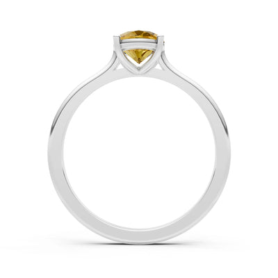 Citrine Oval 8x6mm Normal Gold Quality 4 Prong Solitaire 8x6 mm Oval Shape Engagement Ring Cathedral Setting