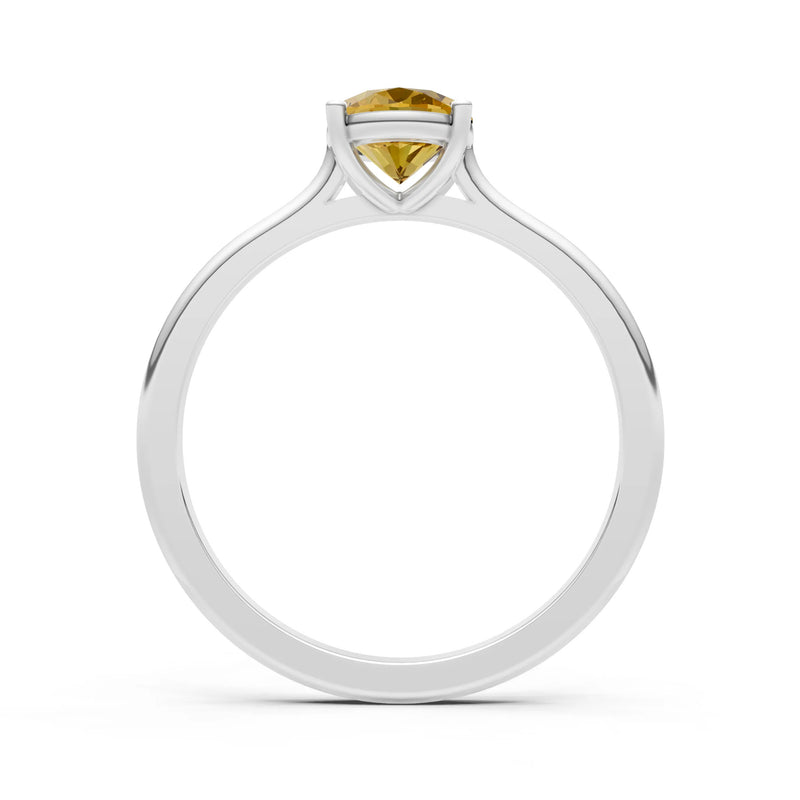Citrine Oval 8x6mm Normal Gold Quality 4 Prong Solitaire 8x6 mm Oval Shape Engagement Ring Cathedral Setting