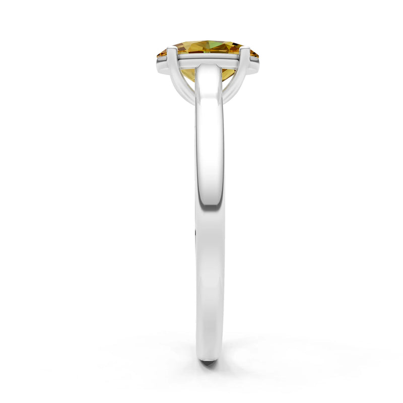 Citrine Oval 8x6mm Normal Gold Quality 4 Prong Solitaire 8x6 mm Oval Shape Engagement Ring Cathedral Setting