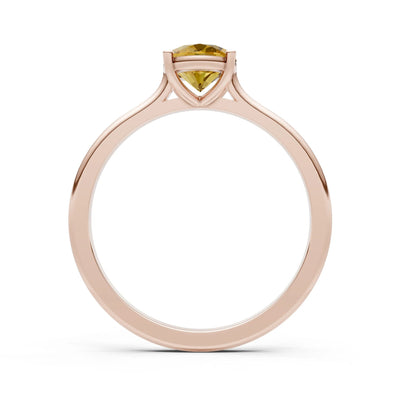 Citrine Oval 8x6mm Normal Gold Quality 4 Prong Solitaire 8x6 mm Oval Shape Engagement Ring Cathedral Setting