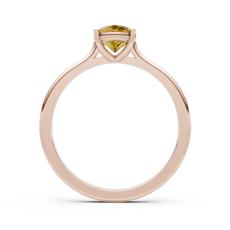 Citrine Oval 8x6mm Normal Gold Quality 4 Prong Solitaire 8x6 mm Oval Shape Engagement Ring Cathedral Setting