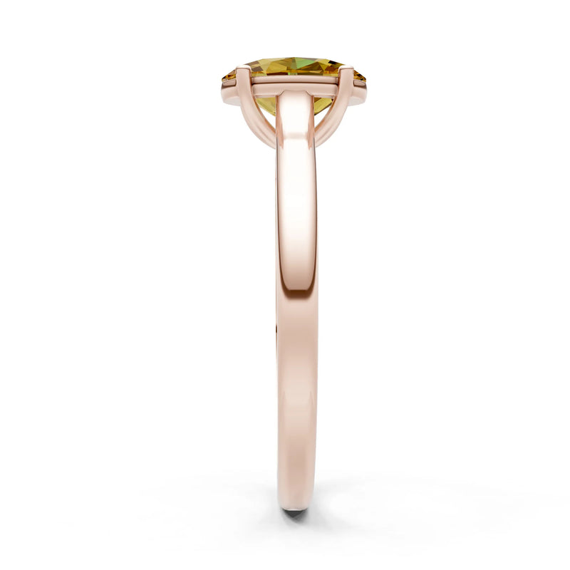 Citrine Oval 8x6mm Normal Gold Quality 4 Prong Solitaire 8x6 mm Oval Shape Engagement Ring Cathedral Setting