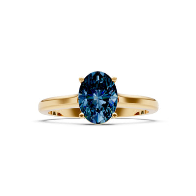 Created Alexandrite Oval 8x6mm Normal 4 Prong Solitaire 8x6 mm Oval Shape Engagement Ring Cathedral Setting
