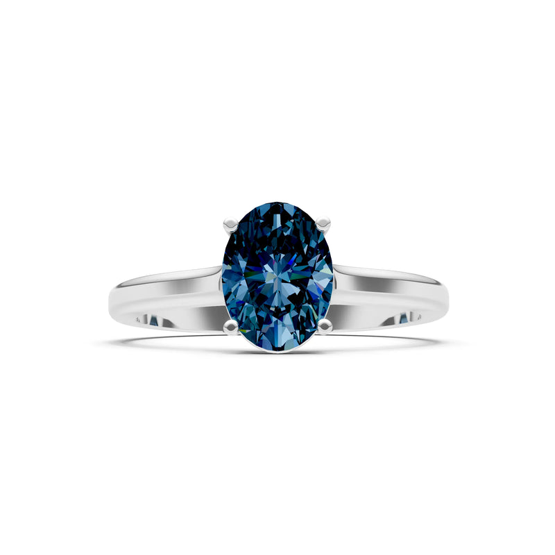 Created Alexandrite Oval 8x6mm Normal 4 Prong Solitaire 8x6 mm Oval Shape Engagement Ring Cathedral Setting