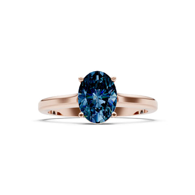 Created Alexandrite Oval 8x6mm Normal 4 Prong Solitaire 8x6 mm Oval Shape Engagement Ring Cathedral Setting