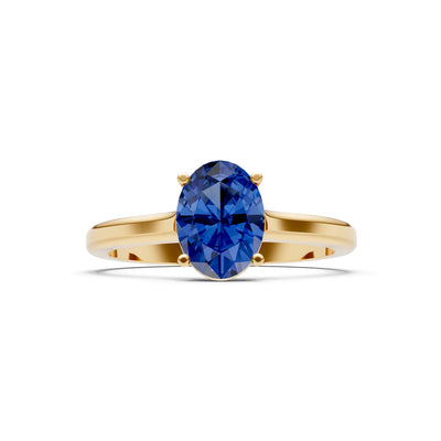 Created BSP Oval 8x6mm Normal 4 Prong Solitaire 8x6 mm Oval Shape Engagement Ring Cathedral Setting