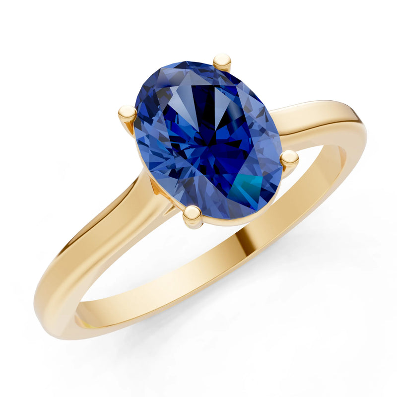 Created BSP Oval 8x6mm Normal 4 Prong Solitaire 8x6 mm Oval Shape Engagement Ring Cathedral Setting