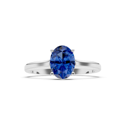 Created BSP Oval 8x6mm Normal 4 Prong Solitaire 8x6 mm Oval Shape Engagement Ring Cathedral Setting