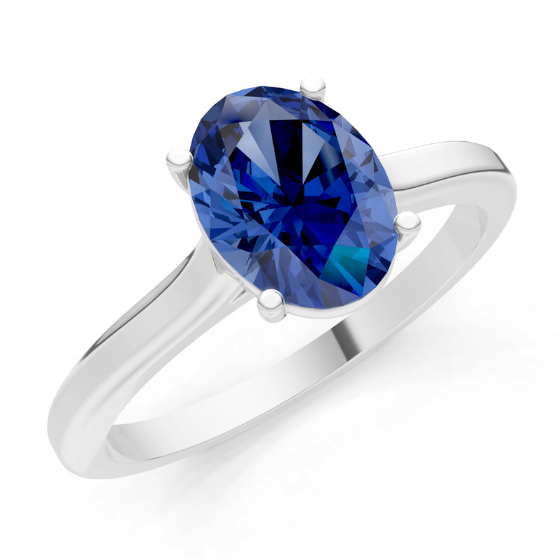 Created BSP Oval 8x6mm Normal 4 Prong Solitaire 8x6 mm Oval Shape Engagement Ring Cathedral Setting