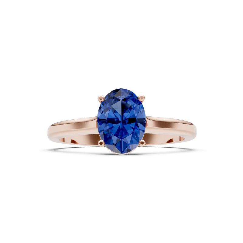 Created BSP Oval 8x6mm Normal 4 Prong Solitaire 8x6 mm Oval Shape Engagement Ring Cathedral Setting