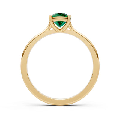 Created Emerald Oval 8x6mm Normal 4 Prong Solitaire 8x6 mm Oval Shape Engagement Ring Cathedral Setting