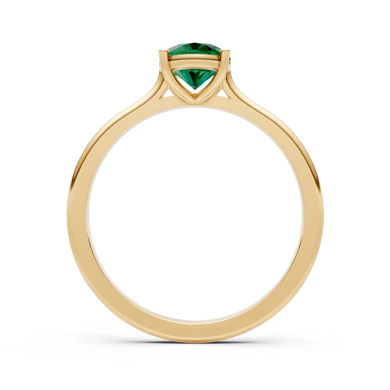 Created Emerald Oval 8x6mm Normal 4 Prong Solitaire 8x6 mm Oval Shape Engagement Ring Cathedral Setting