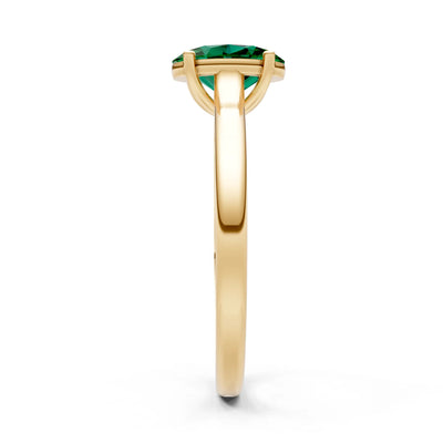 Created Emerald Oval 8x6mm Normal 4 Prong Solitaire 8x6 mm Oval Shape Engagement Ring Cathedral Setting