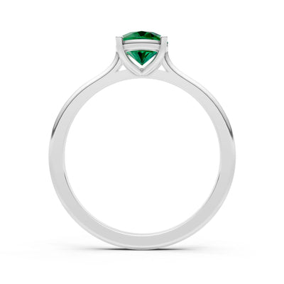 Created Emerald Oval 8x6mm Normal 4 Prong Solitaire 8x6 mm Oval Shape Engagement Ring Cathedral Setting