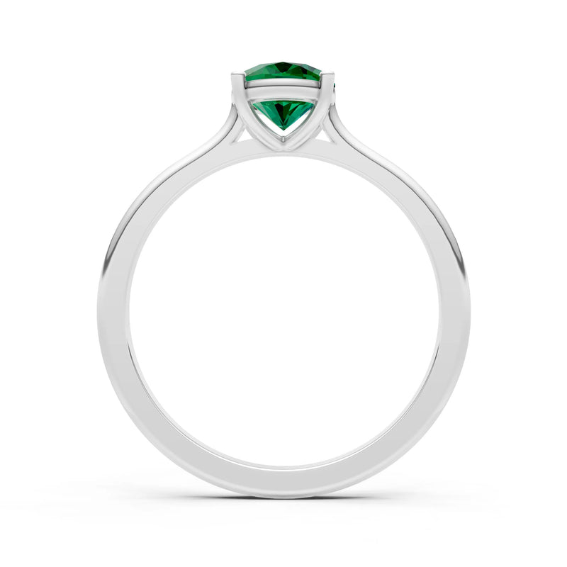 Created Emerald Oval 8x6mm Normal 4 Prong Solitaire 8x6 mm Oval Shape Engagement Ring Cathedral Setting
