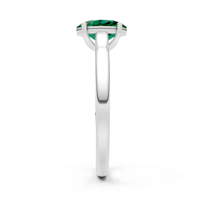Created Emerald Oval 8x6mm Normal 4 Prong Solitaire 8x6 mm Oval Shape Engagement Ring Cathedral Setting