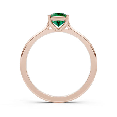 Created Emerald Oval 8x6mm Normal 4 Prong Solitaire 8x6 mm Oval Shape Engagement Ring Cathedral Setting