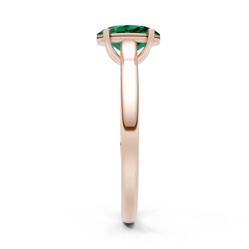 Created Emerald Oval 8x6mm Normal 4 Prong Solitaire 8x6 mm Oval Shape Engagement Ring Cathedral Setting