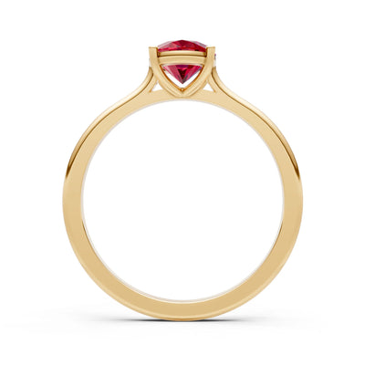Created Ruby Oval 8x6mm Normal 4 Prong Solitaire 8x6 mm Oval Shape Engagement Ring Cathedral Setting