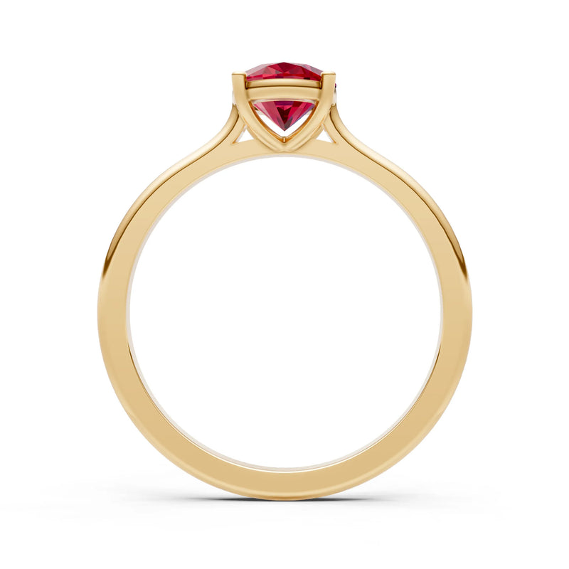Created Ruby Oval 8x6mm Normal 4 Prong Solitaire 8x6 mm Oval Shape Engagement Ring Cathedral Setting