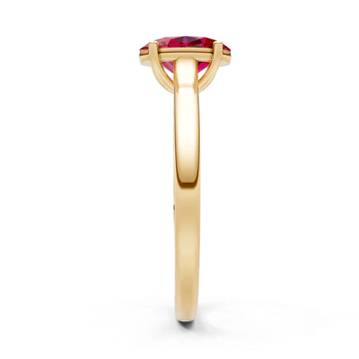 Created Ruby Oval 8x6mm Normal 4 Prong Solitaire 8x6 mm Oval Shape Engagement Ring Cathedral Setting
