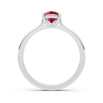 Created Ruby Oval 8x6mm Normal 4 Prong Solitaire 8x6 mm Oval Shape Engagement Ring Cathedral Setting
