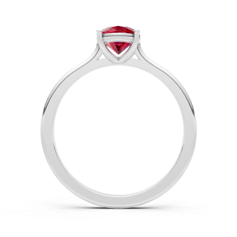 Created Ruby Oval 8x6mm Normal 4 Prong Solitaire 8x6 mm Oval Shape Engagement Ring Cathedral Setting