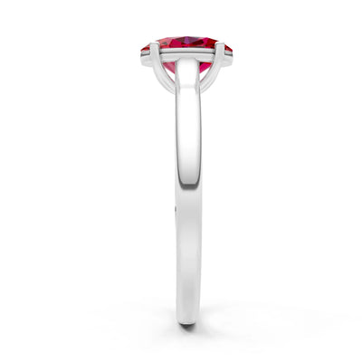 Created Ruby Oval 8x6mm Normal 4 Prong Solitaire 8x6 mm Oval Shape Engagement Ring Cathedral Setting