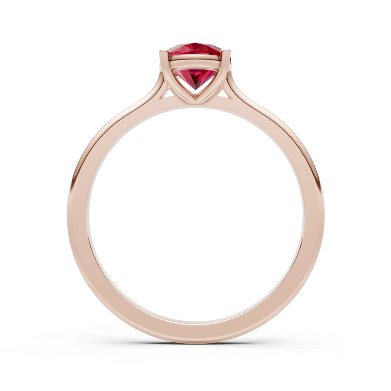 Created Ruby Oval 8x6mm Normal 4 Prong Solitaire 8x6 mm Oval Shape Engagement Ring Cathedral Setting