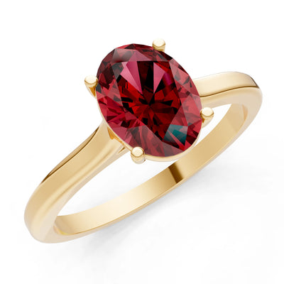 Oval Cut Gold Solitaire Diamond Engagement Ring