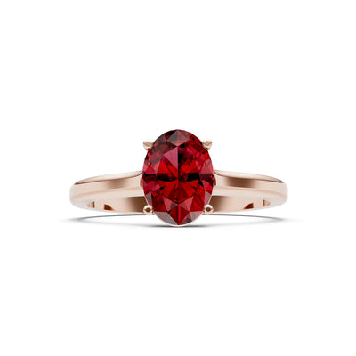 Oval Cut Gold Solitaire Diamond Engagement Ring