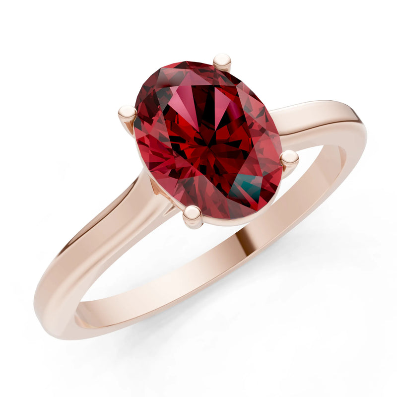 Oval Cut Gold Solitaire Diamond Engagement Ring