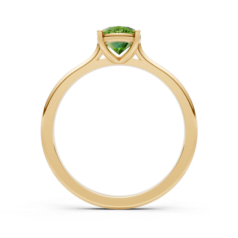 Peridot Oval 8x6mm Normal Gold Quality 4 Prong Solitaire 8x6 mm Oval Shape Engagement Ring Cathedral Setting