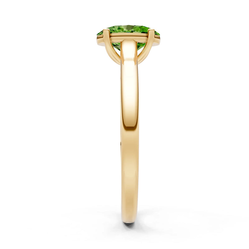 Peridot Oval 8x6mm Normal Gold Quality 4 Prong Solitaire 8x6 mm Oval Shape Engagement Ring Cathedral Setting